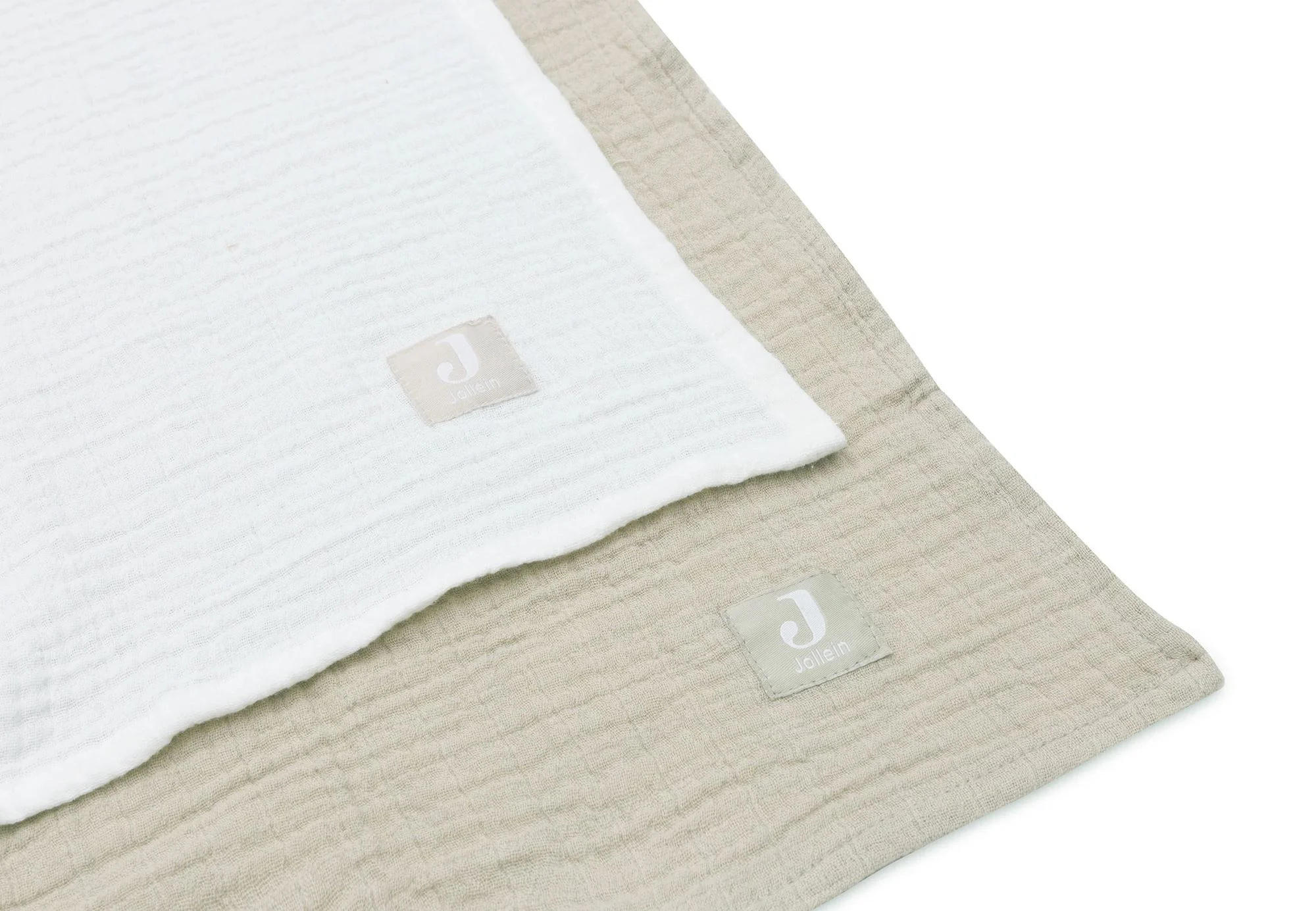 Pelinci de muselina Jollein Olive Green/Ivory, 115x115 cm, 2 buc.