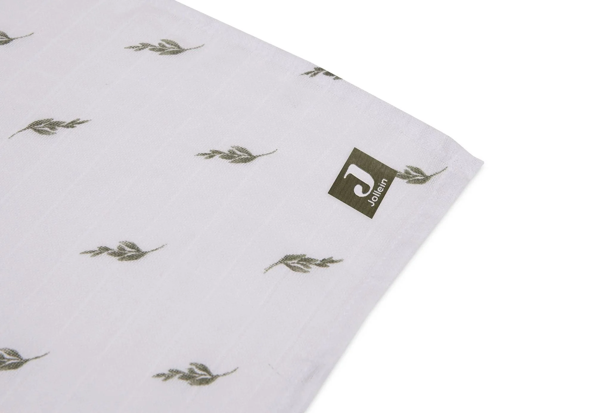 Муслиновая пеленка Jollein Olive Leaf Green GOTS, 115 x 115 см