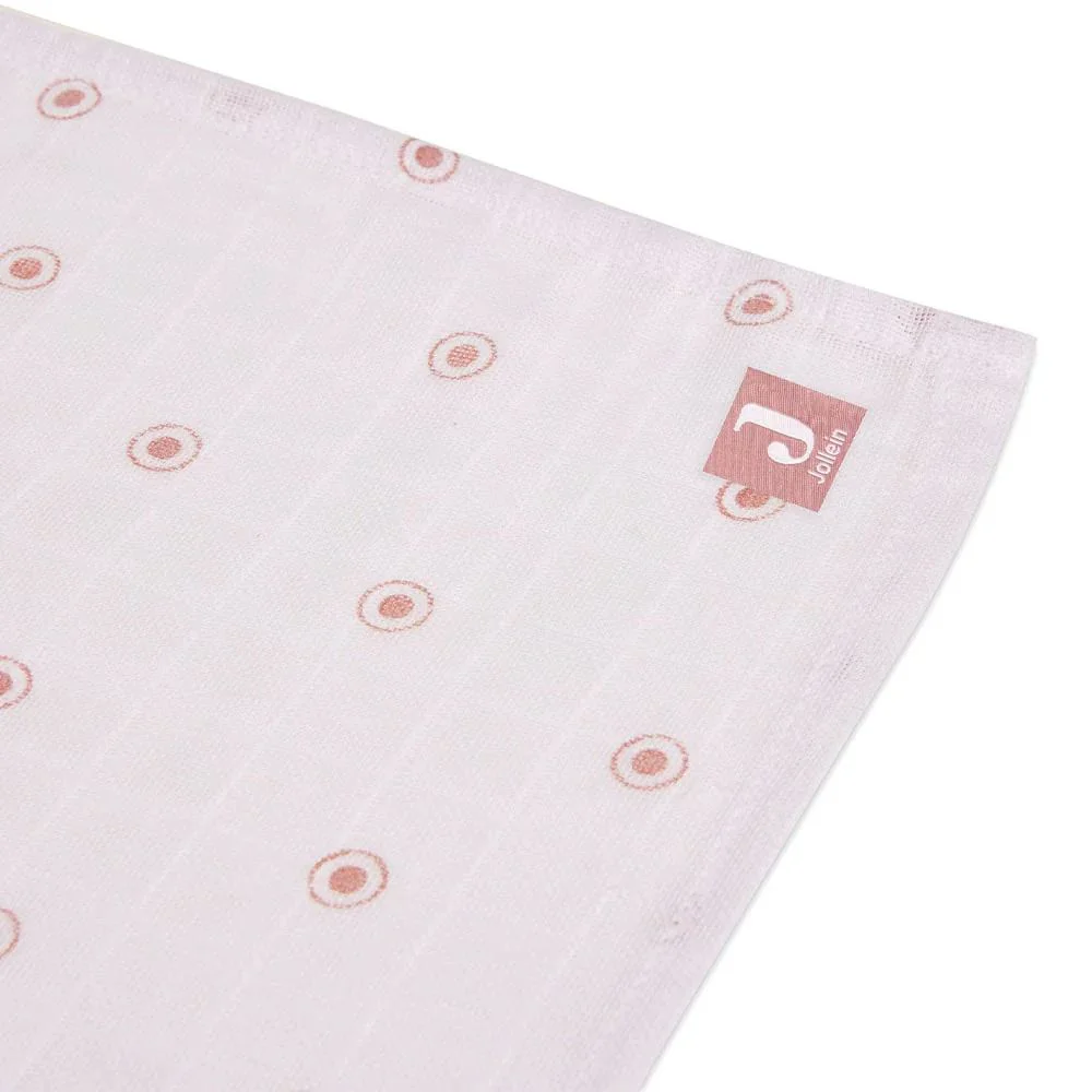 Pelincuta de muselina Jollein Halo Rosewood GOTS, 115x115 cm