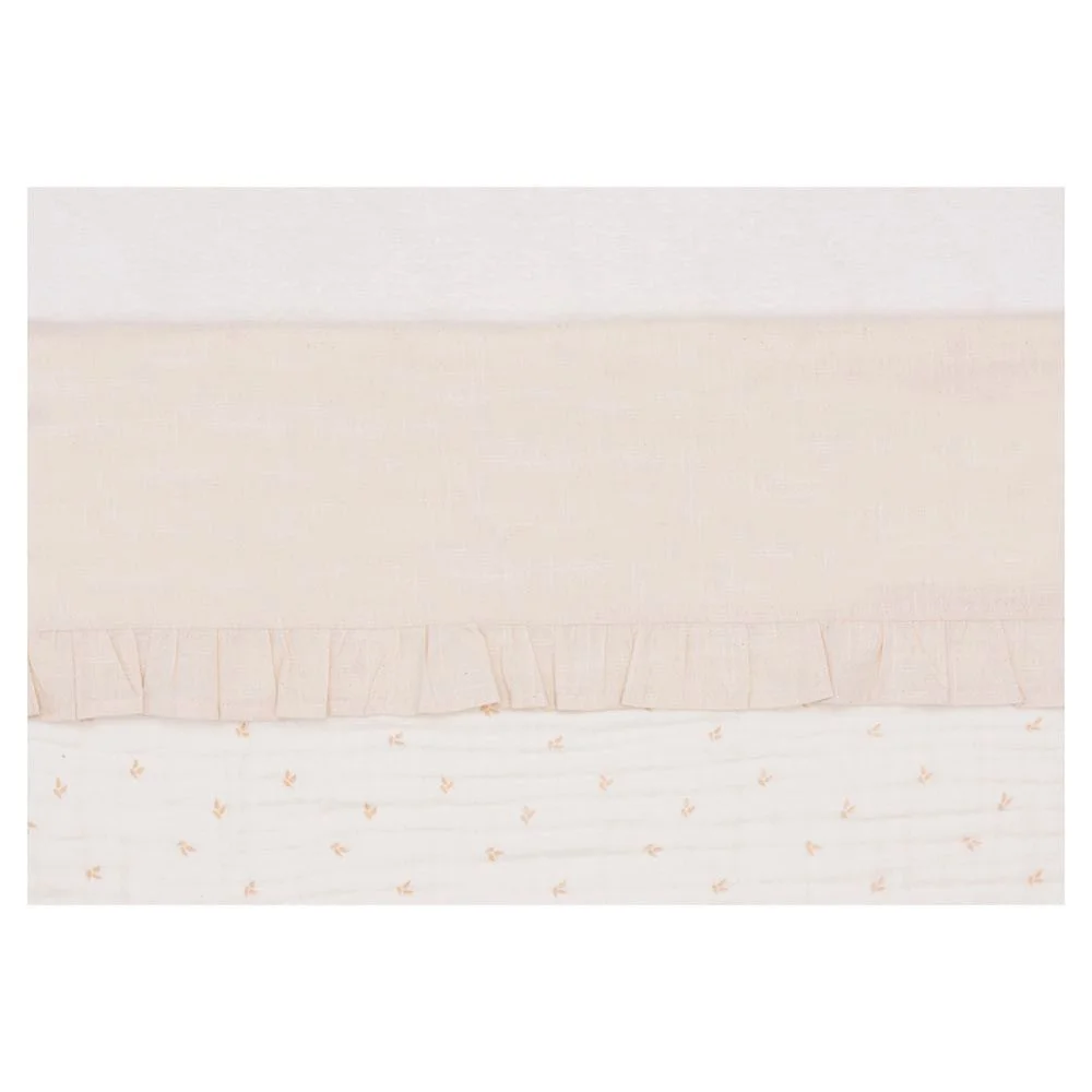 Cearsaf pentru leagan Jollein Ruffle Natural, 75x100 cm foto