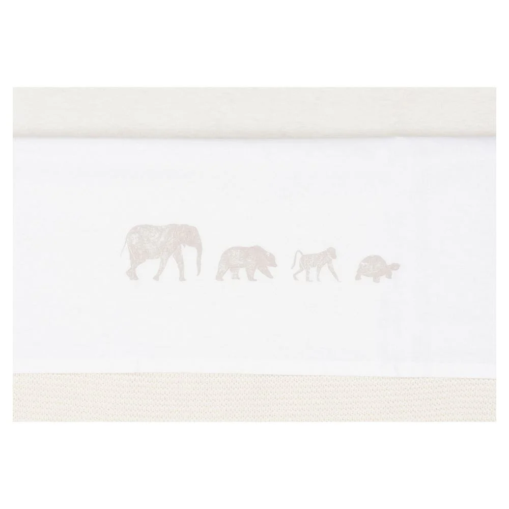 Cearsaf pentru patut Jollein Animals Nougat, 120x150 cm foto