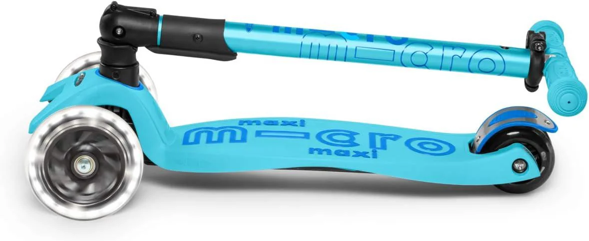 Trotineta Micro Maxi Deluxe Foldable LED Bright Blue foto