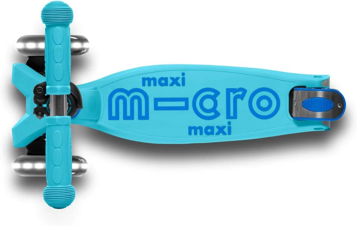Trotineta Micro Maxi Deluxe Foldable LED Bright Blue foto