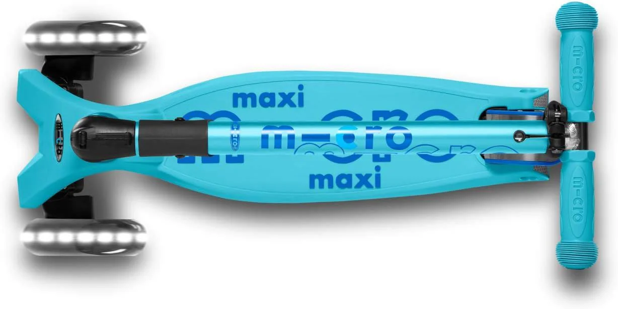 Trotineta Micro Maxi Deluxe Foldable LED Bright Blue foto