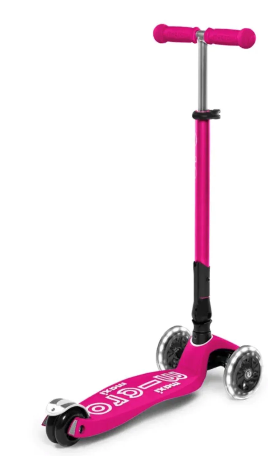 Trotineta Micro Maxi Deluxe Foldable LED Shocking Pink foto