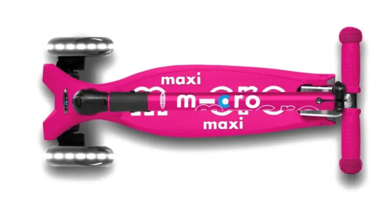 Trotineta Micro Maxi Deluxe Foldable LED Shocking Pink foto