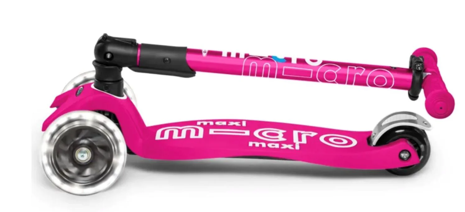 Trotineta Micro Maxi Deluxe Foldable LED Shocking Pink foto