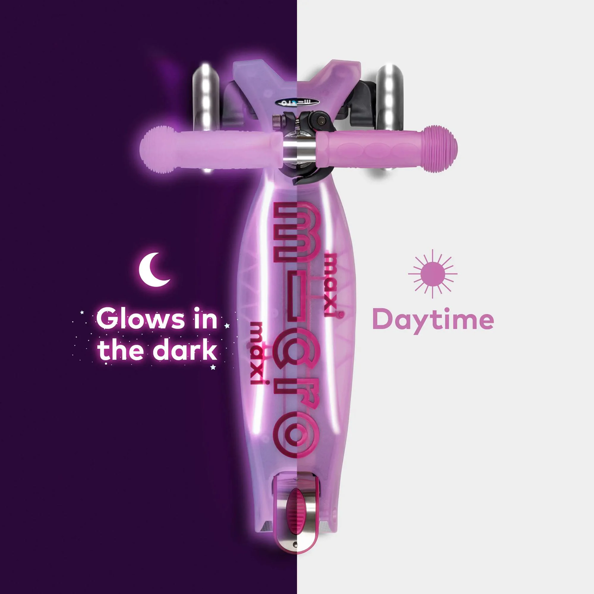 Самокат Micro Maxi Deluxe Glow LED Plus Luminous Purple
