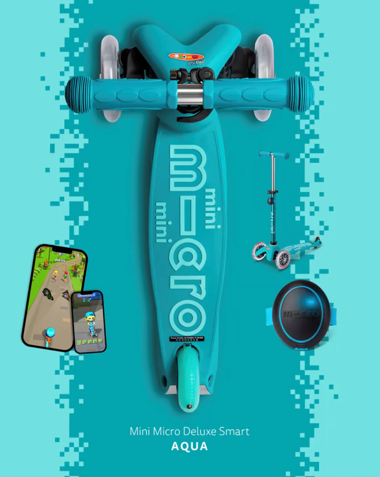 Trotineta Micro Mini Deluxe Smart Aqua foto