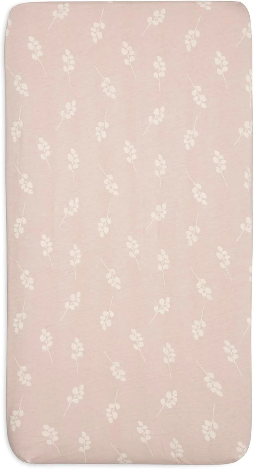 Cearsaf cu elastic Jollein Jersey Twig Wild Rose, 120x60 cm foto