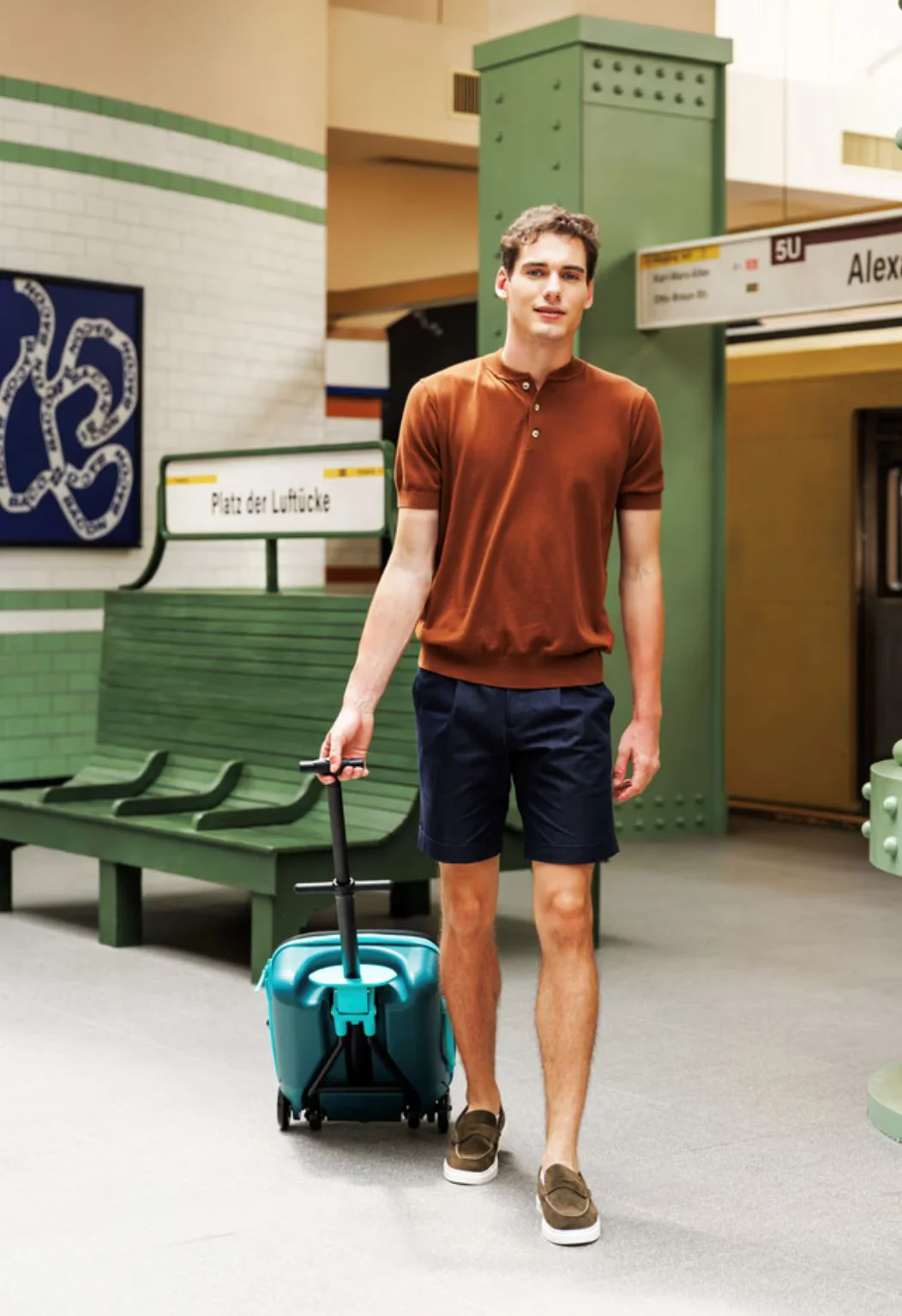 Troller Micro Ride On Luggage Eazy Weekender Forest Green