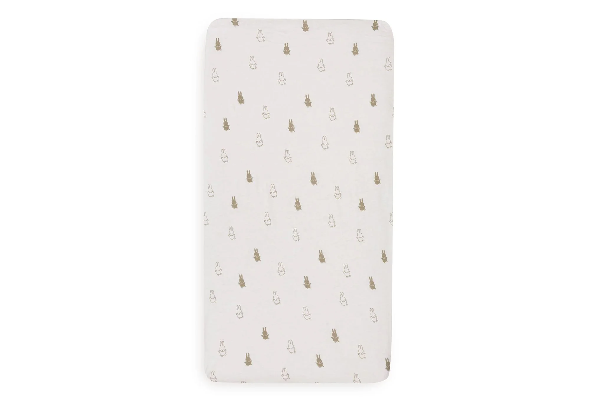 Простыня на резинке Jollein Jersey Happy Miffy Olive Green, 120x60 см foto