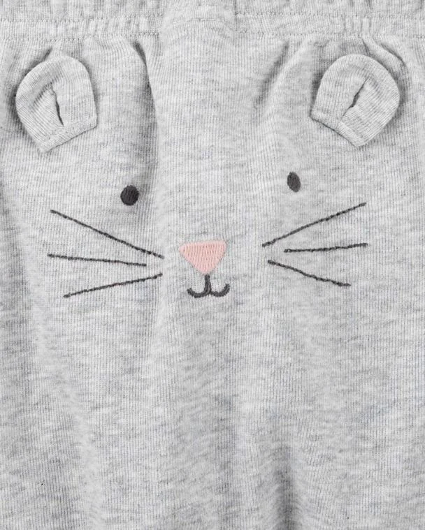 Carter's Комплект 3 в 1 Gray-Pink Cat - 2 боди и штаны foto
