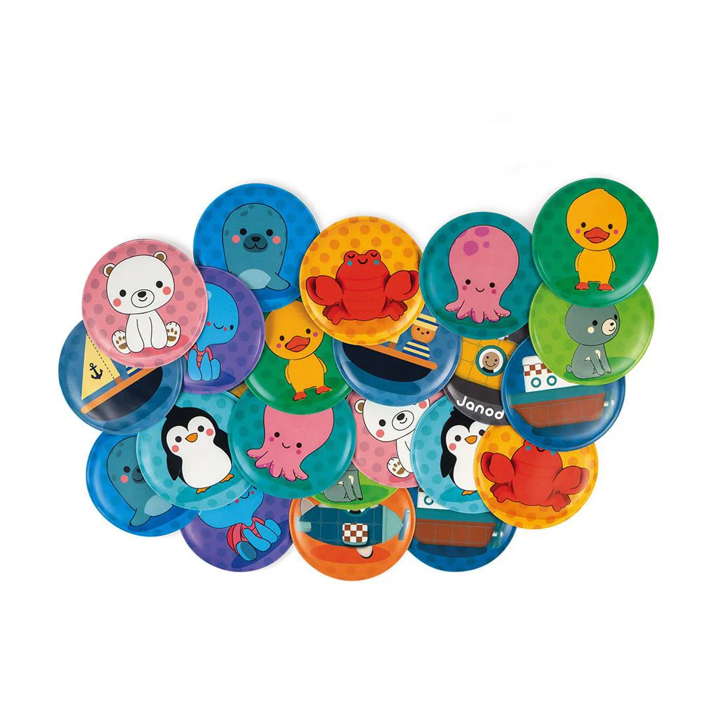 Joc de memorie Janod Bath Memo Game 24 carduri