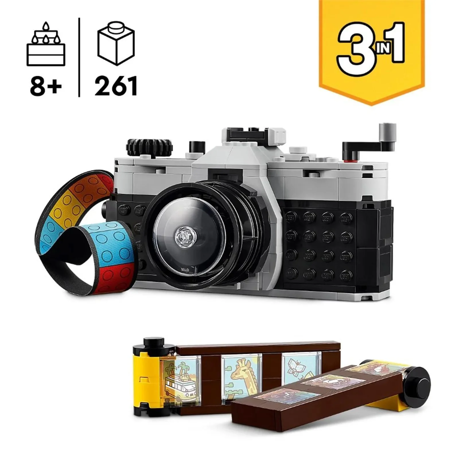 Строительный набор 3 в 1 LEGO Creator Ретро-фотоаппарат, 261 эл.