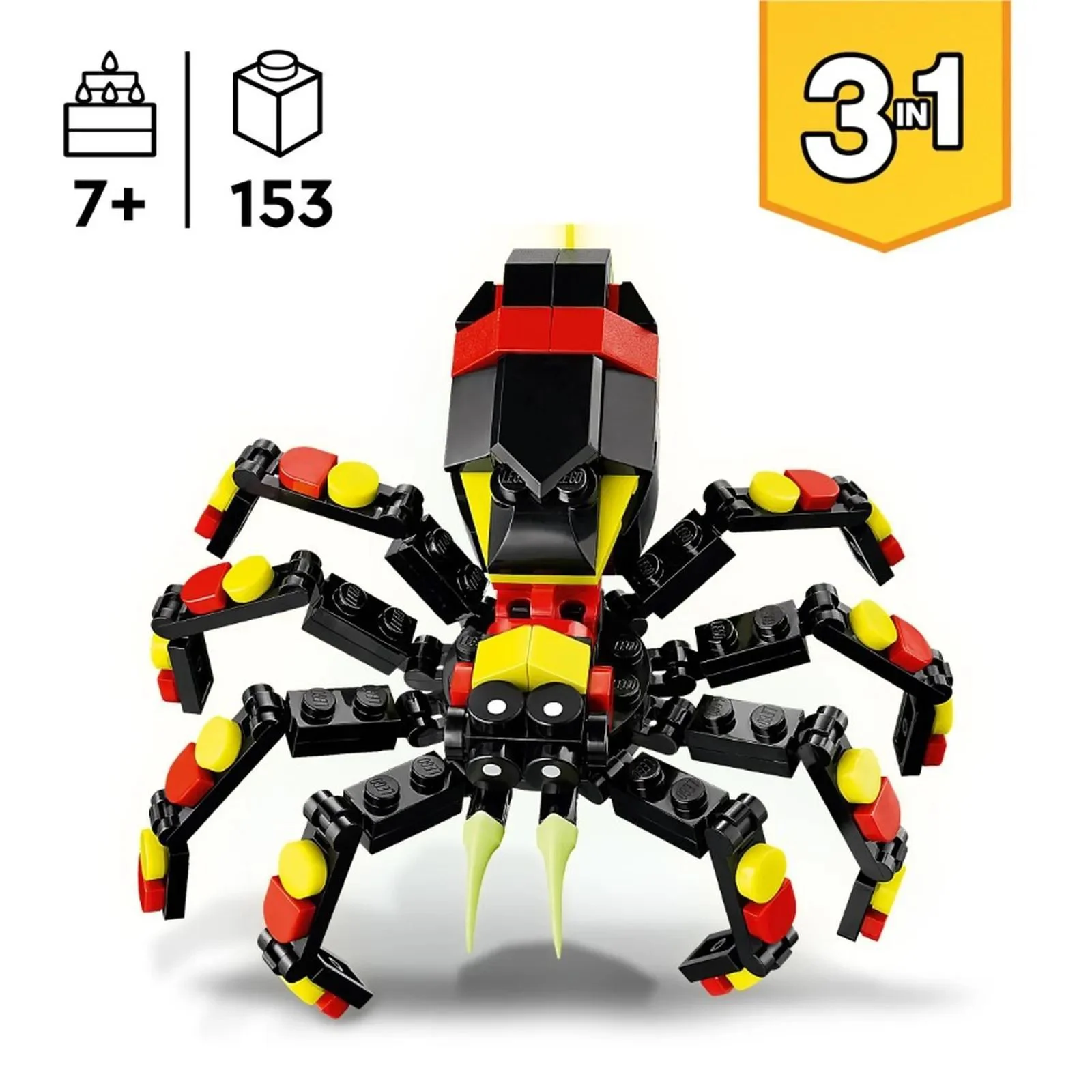 Set de constructie 3 in 1 LEGO Creator Paianjen surprinzator, 153 el.