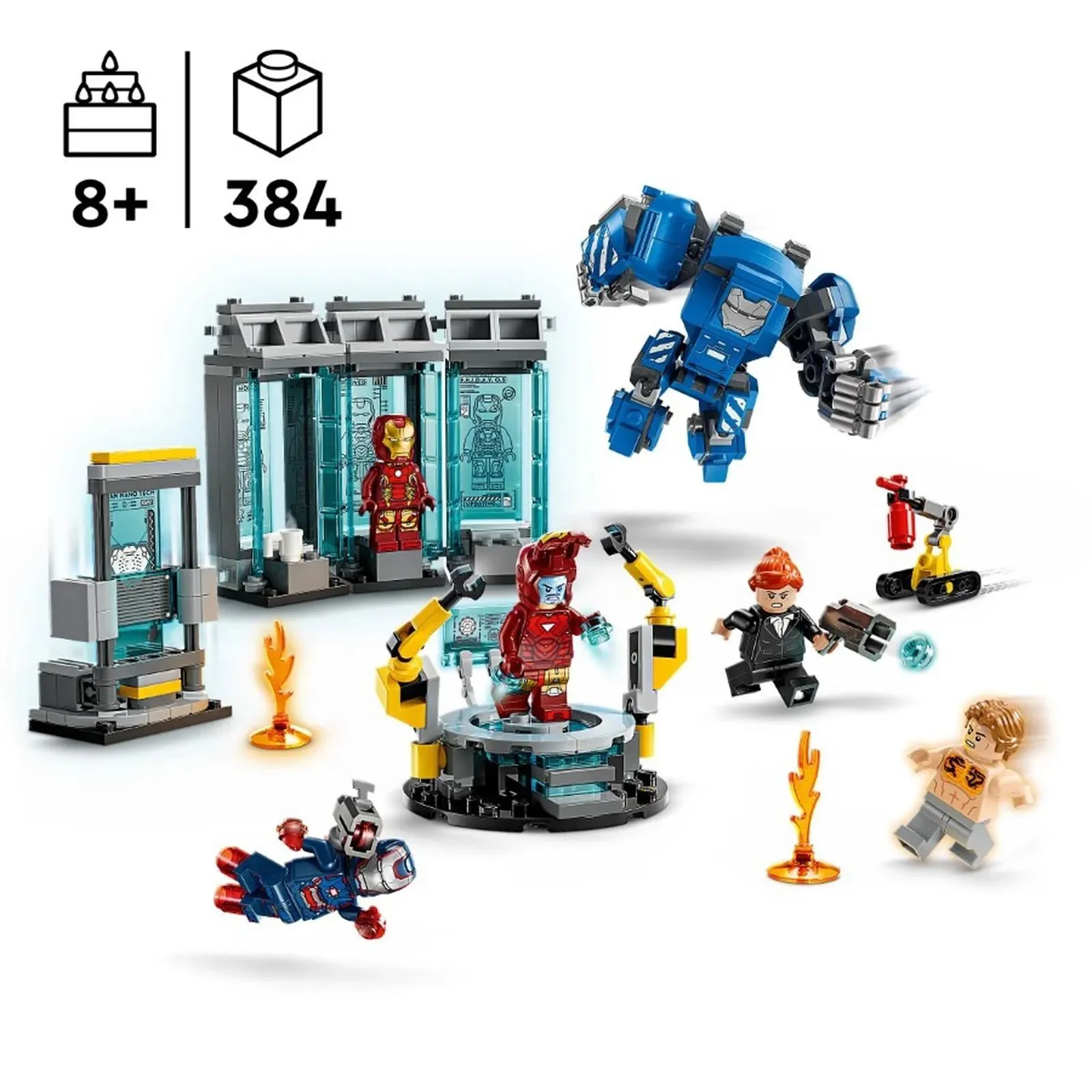 Set de constructie LEGO Marvel Laboratorul lui Iron Man: Sala armurilor, 384 el. foto
