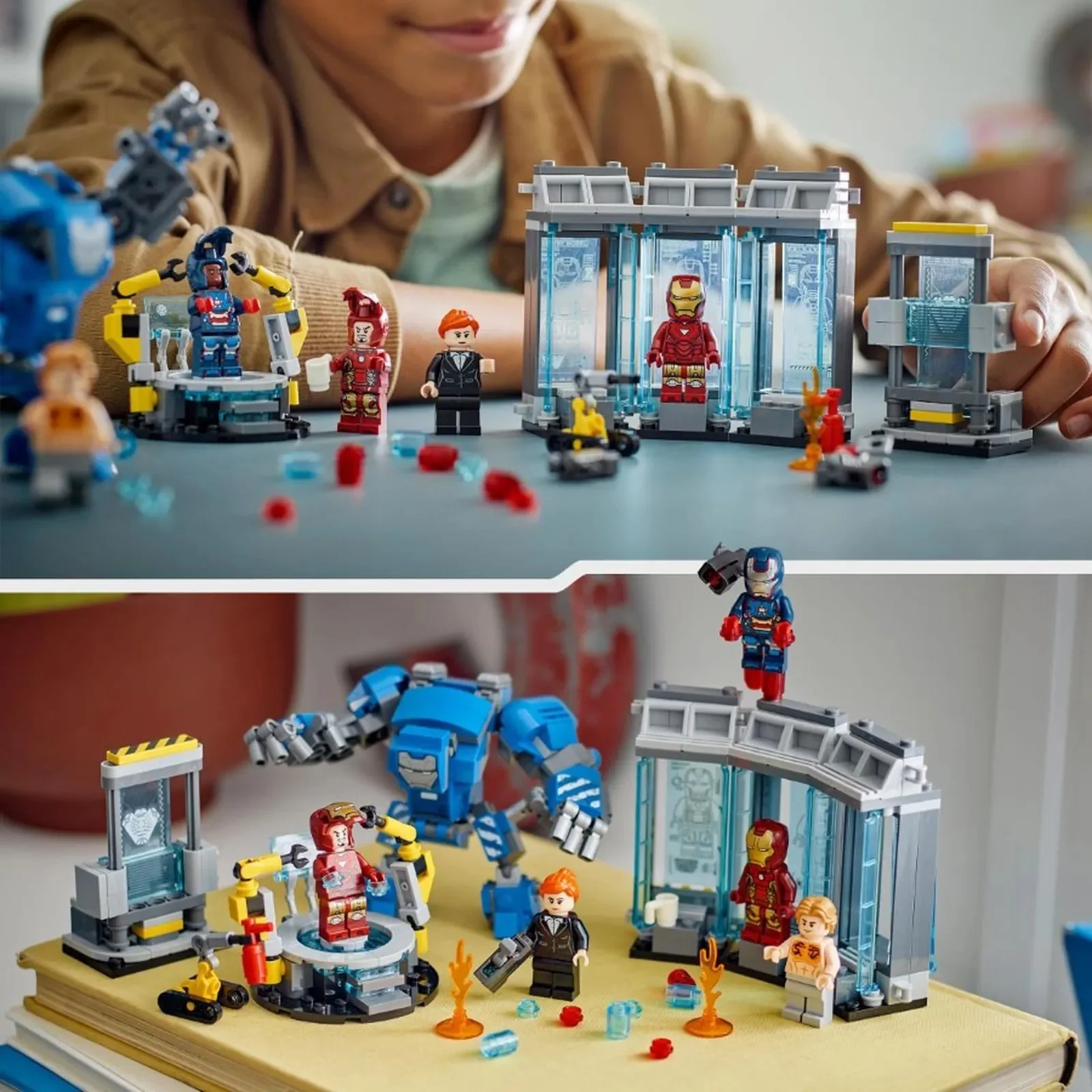 Set de constructie LEGO Marvel Laboratorul lui Iron Man: Sala armurilor, 384 el. foto