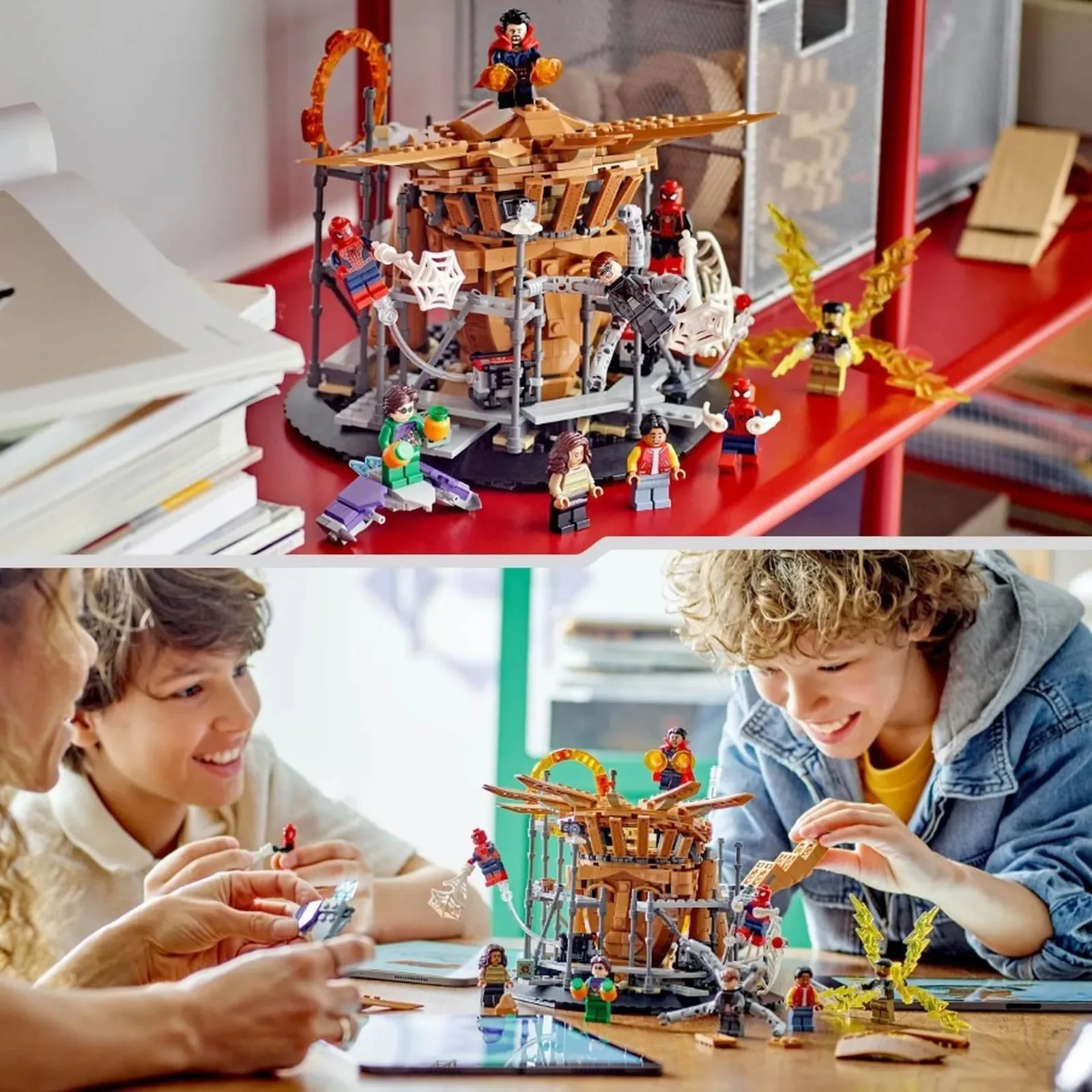 Set de constructie LEGO Marvel Lupta finala a Omului Paianjen, 900 el. foto
