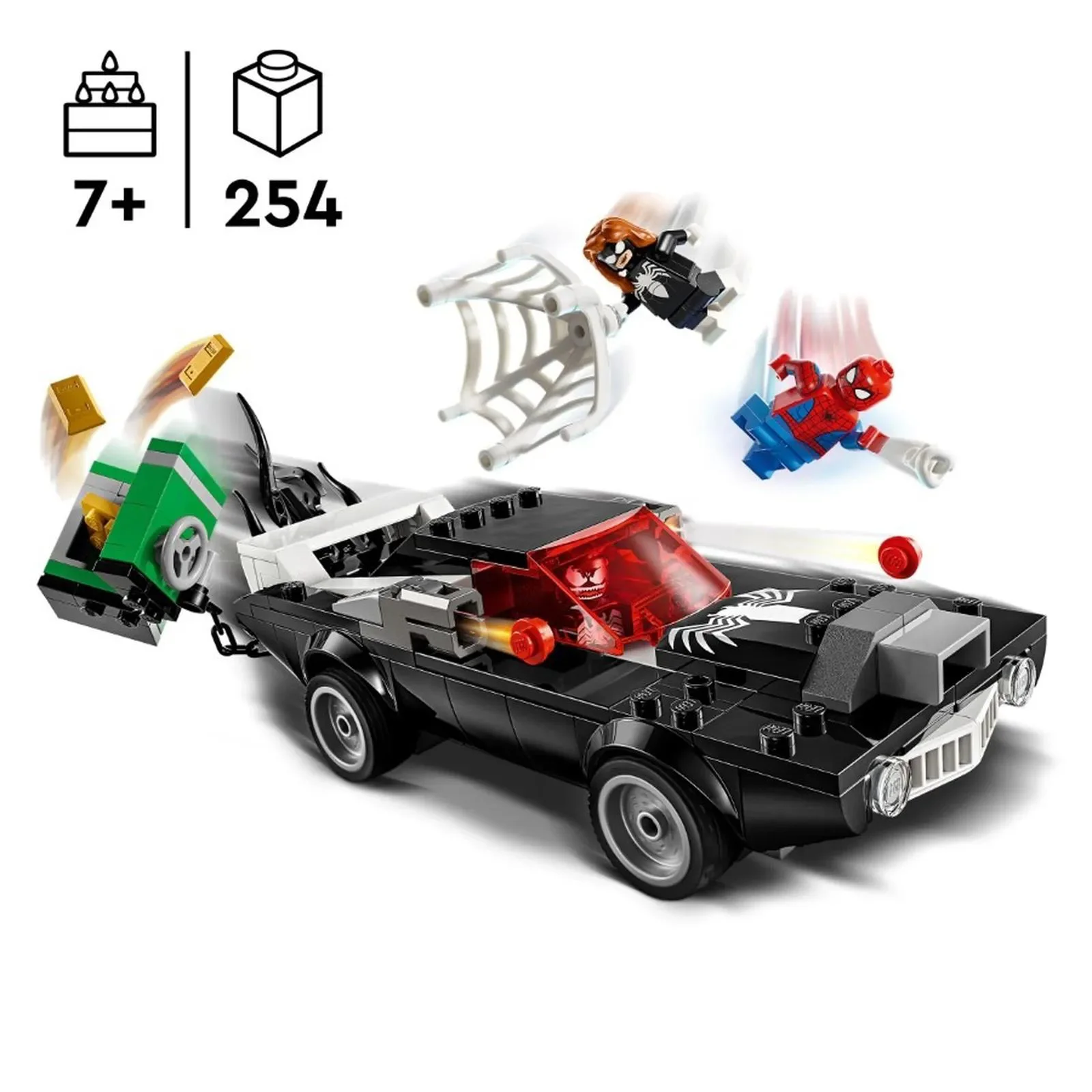 Set de constructie LEGO Marvel Omul Paianjen vs. Masina fortoasa a lui Venom, 254 el. foto