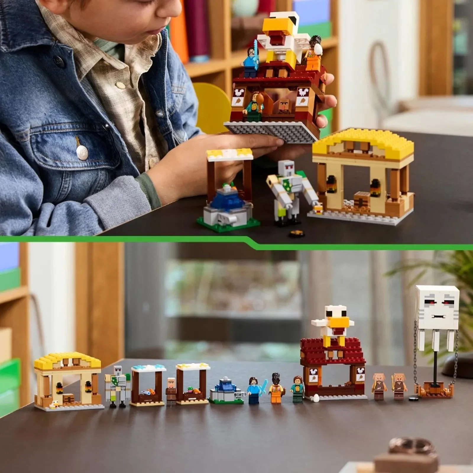 Строительный набор LEGO Minecraft Атака шара-гаста на деревню, 555 эл.