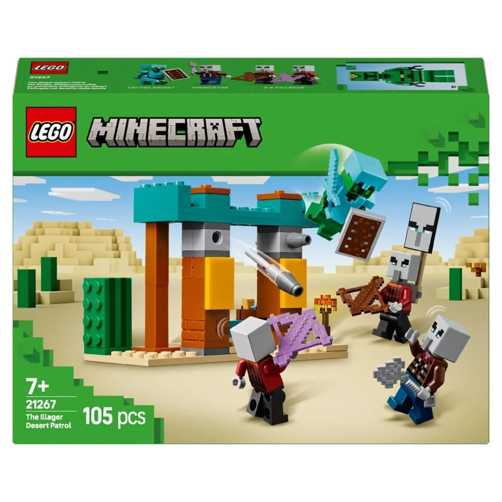 Строительный набор LEGO Minecraft Пустынный патруль илладжеров, 105 эл.