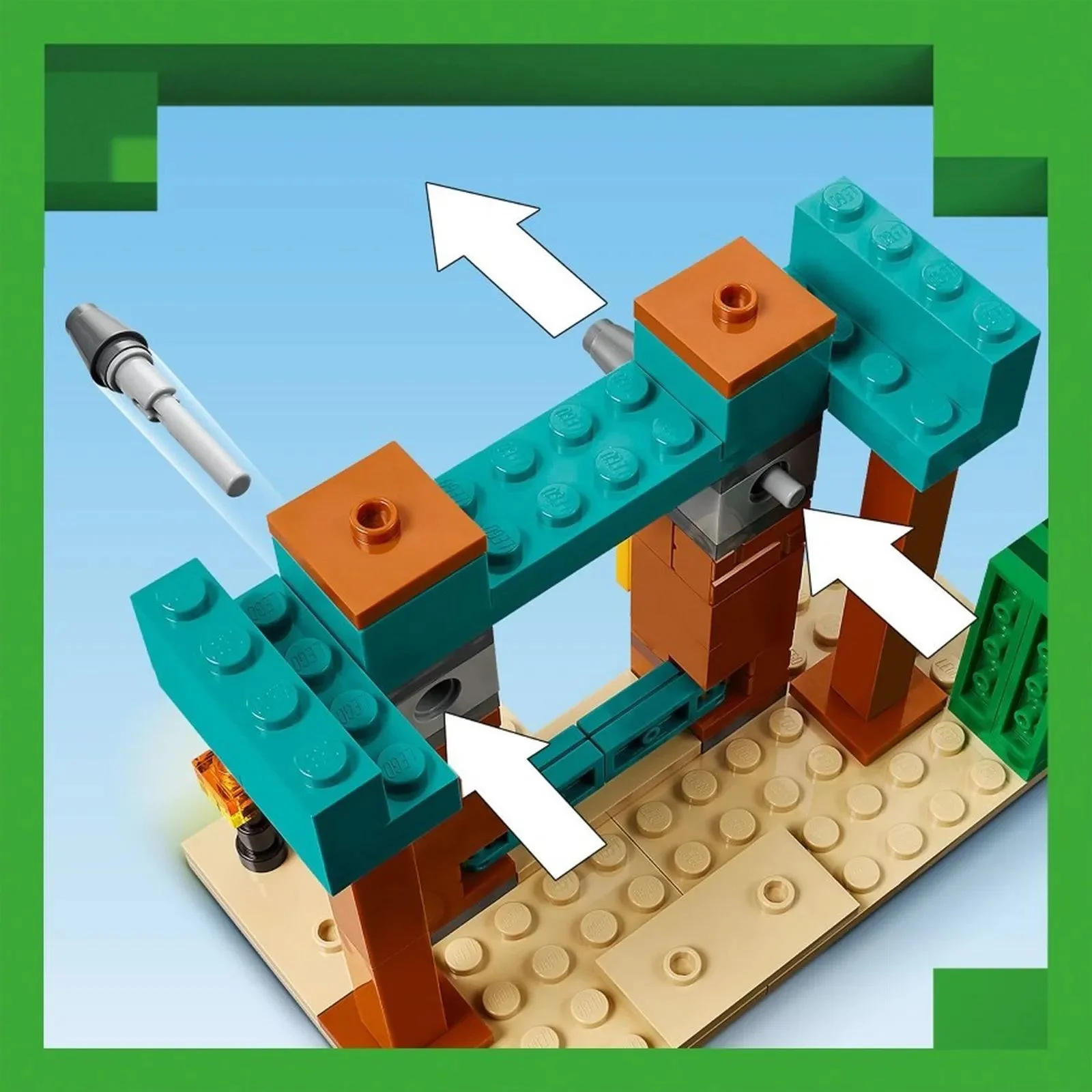 Строительный набор LEGO Minecraft Пустынный патруль илладжеров, 105 эл.