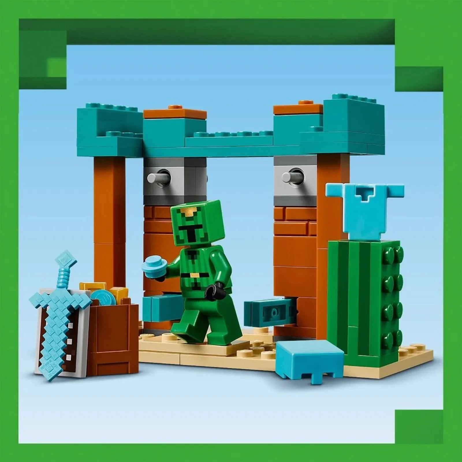 Строительный набор LEGO Minecraft Пустынный патруль илладжеров, 105 эл.
