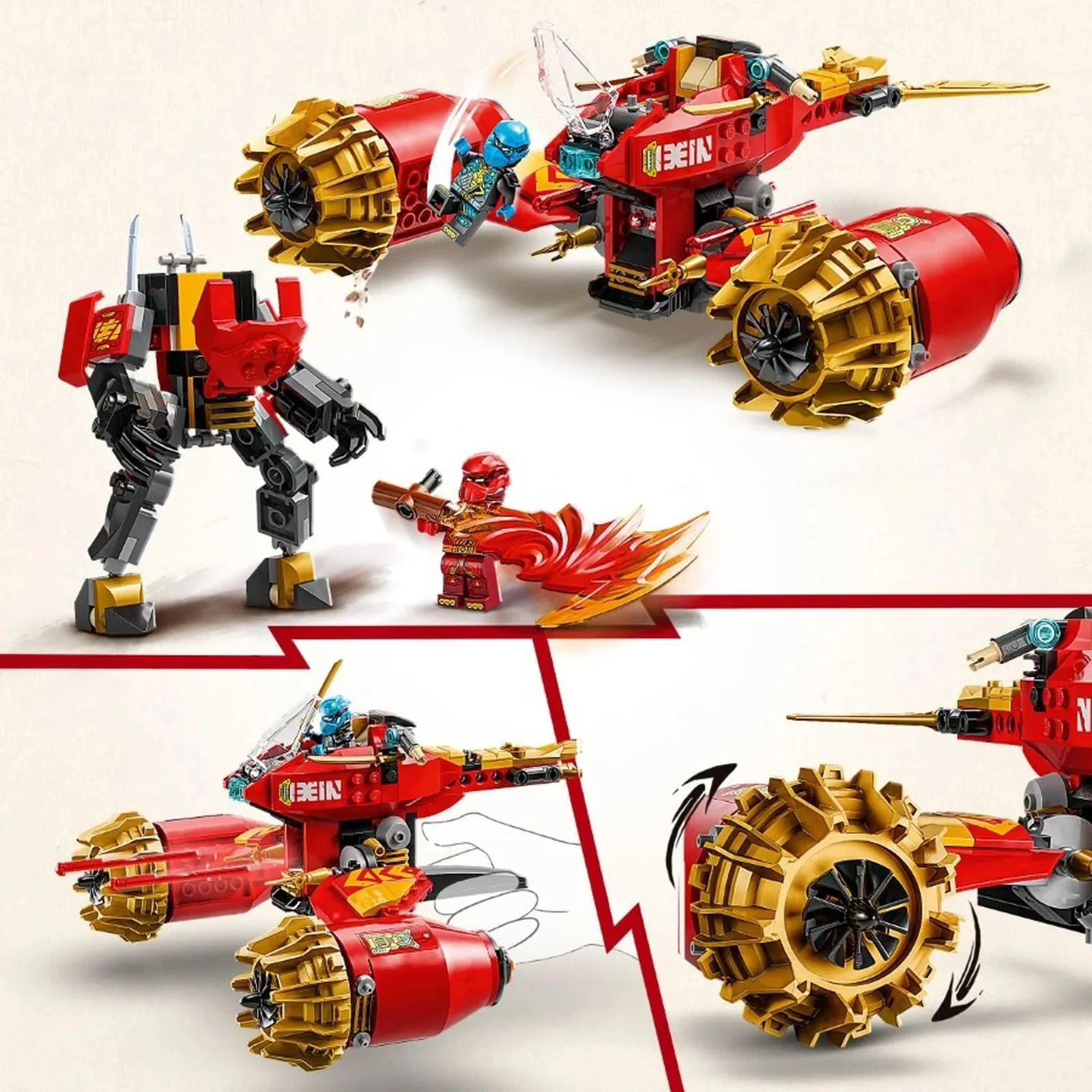 Строительный набор LEGO Ninjago Летающий мех-транспорт Кая, 333 эл. foto