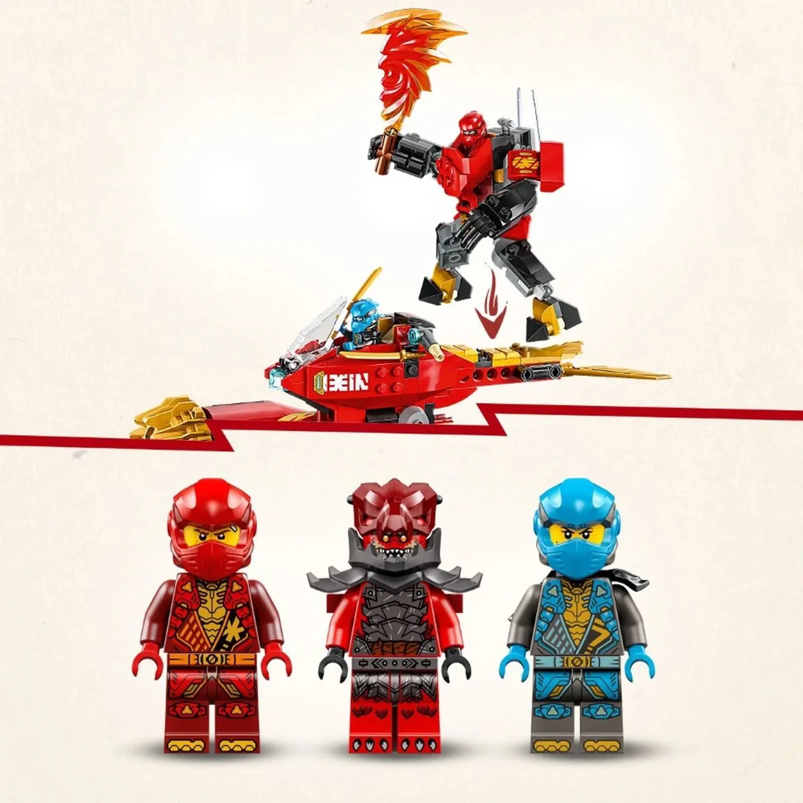 Строительный набор LEGO Ninjago Летающий мех-транспорт Кая, 333 эл. foto