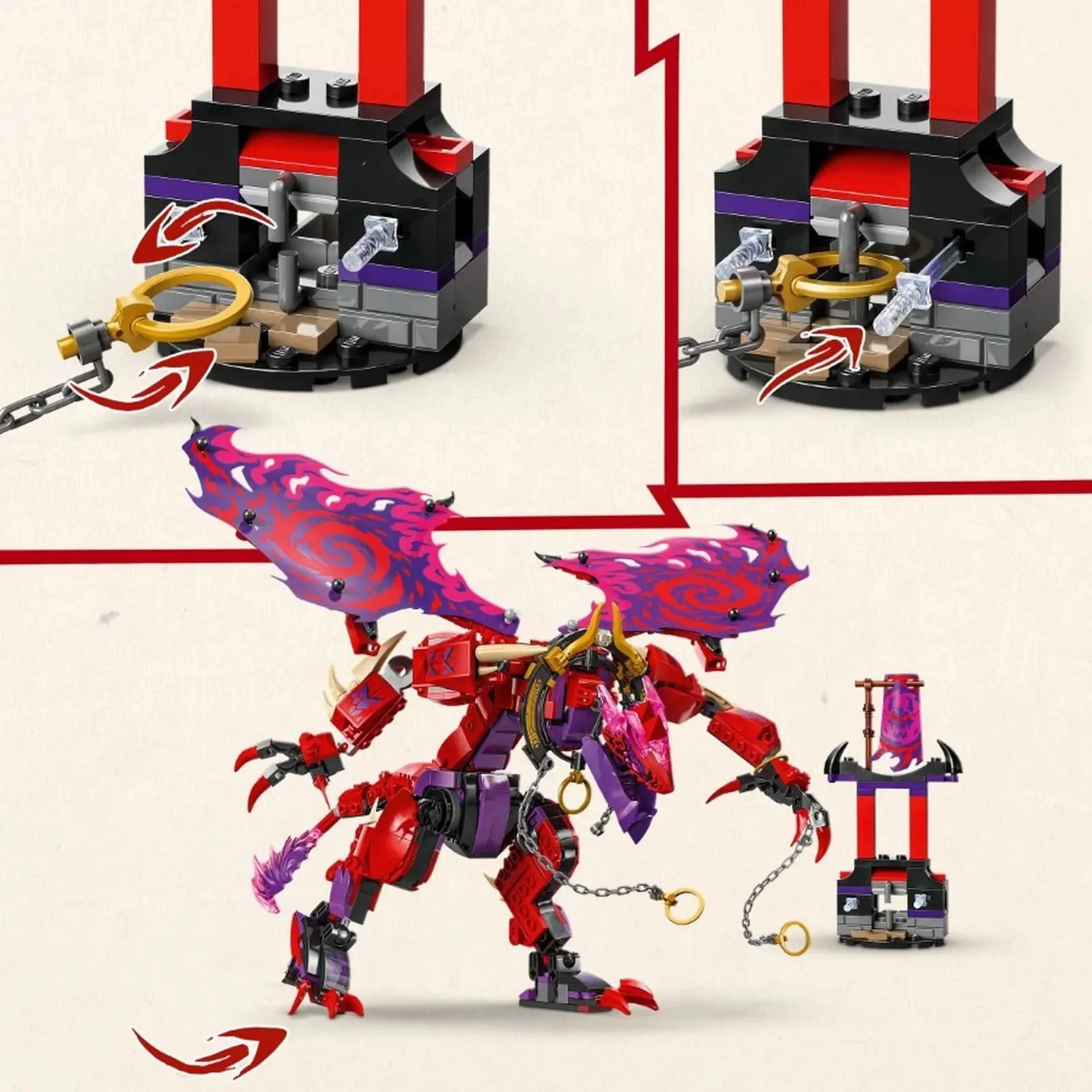 Конструктор LEGO Ninjago Дракон Хаоса Тандерфэнг, 668 эл.