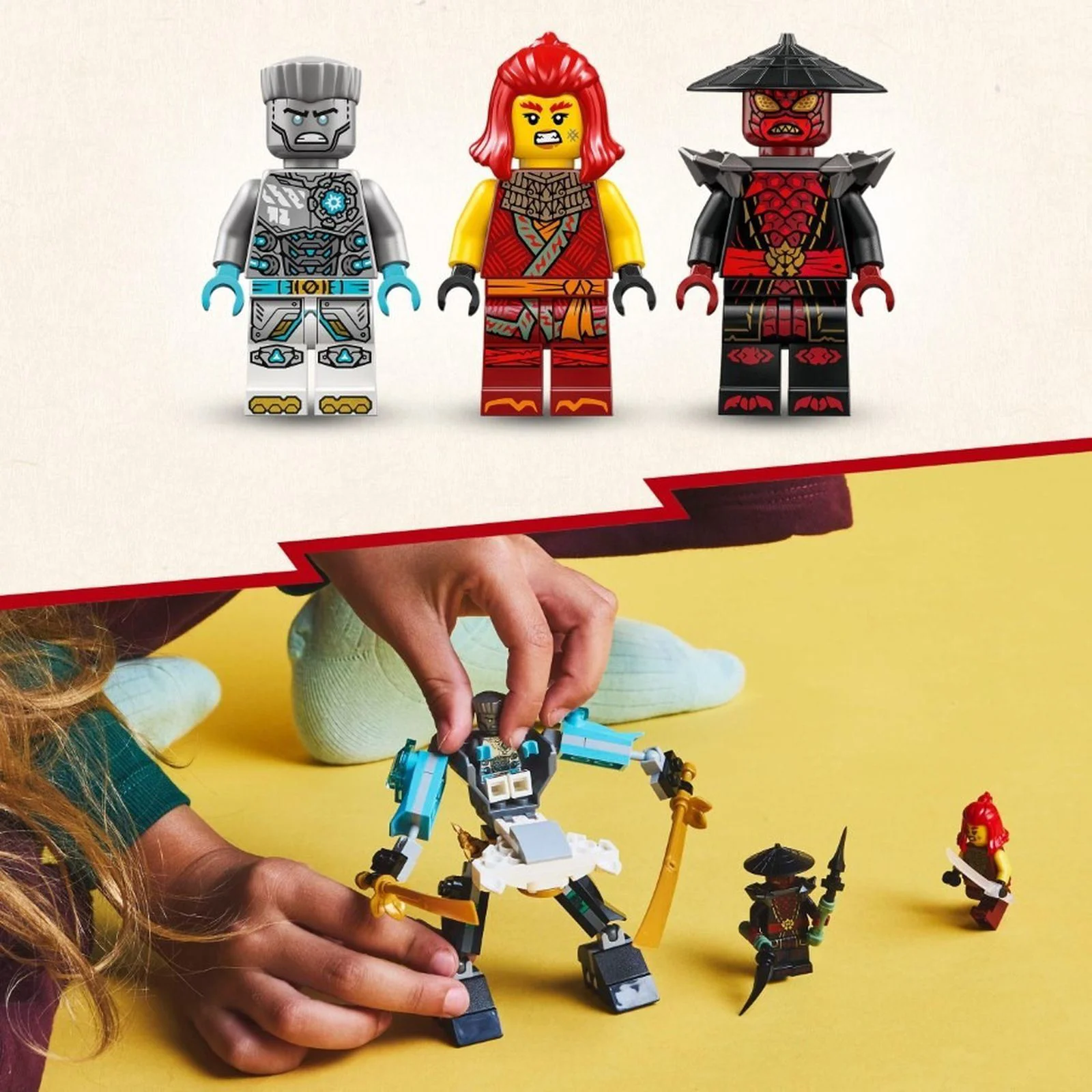 Set de constructie LEGO Ninjago Costumul robot de lupta al lui Zane, 92 el. foto