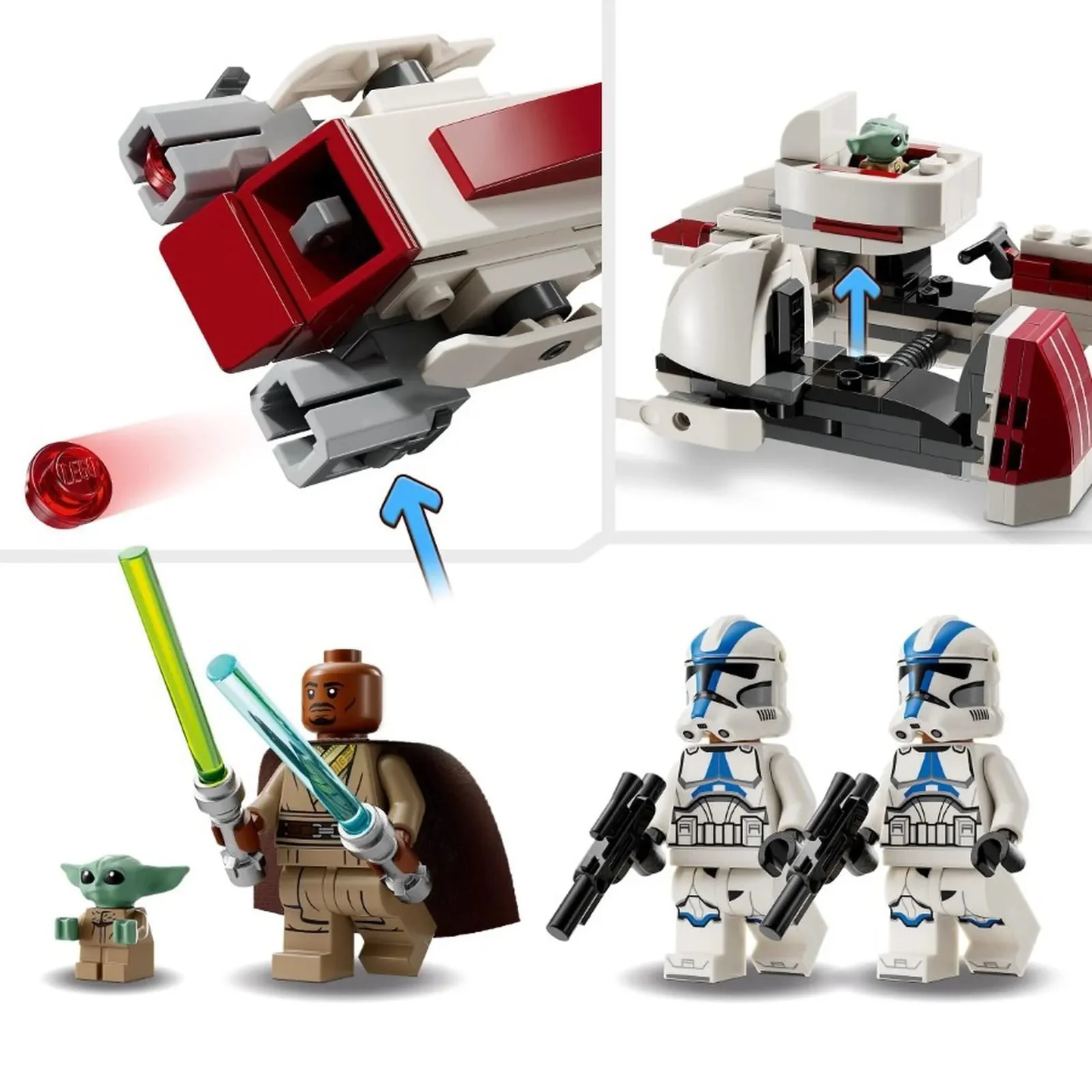 Set de constructie LEGO Star Wars Evadare pe motocicleta de viteza BARC, 221 el. foto