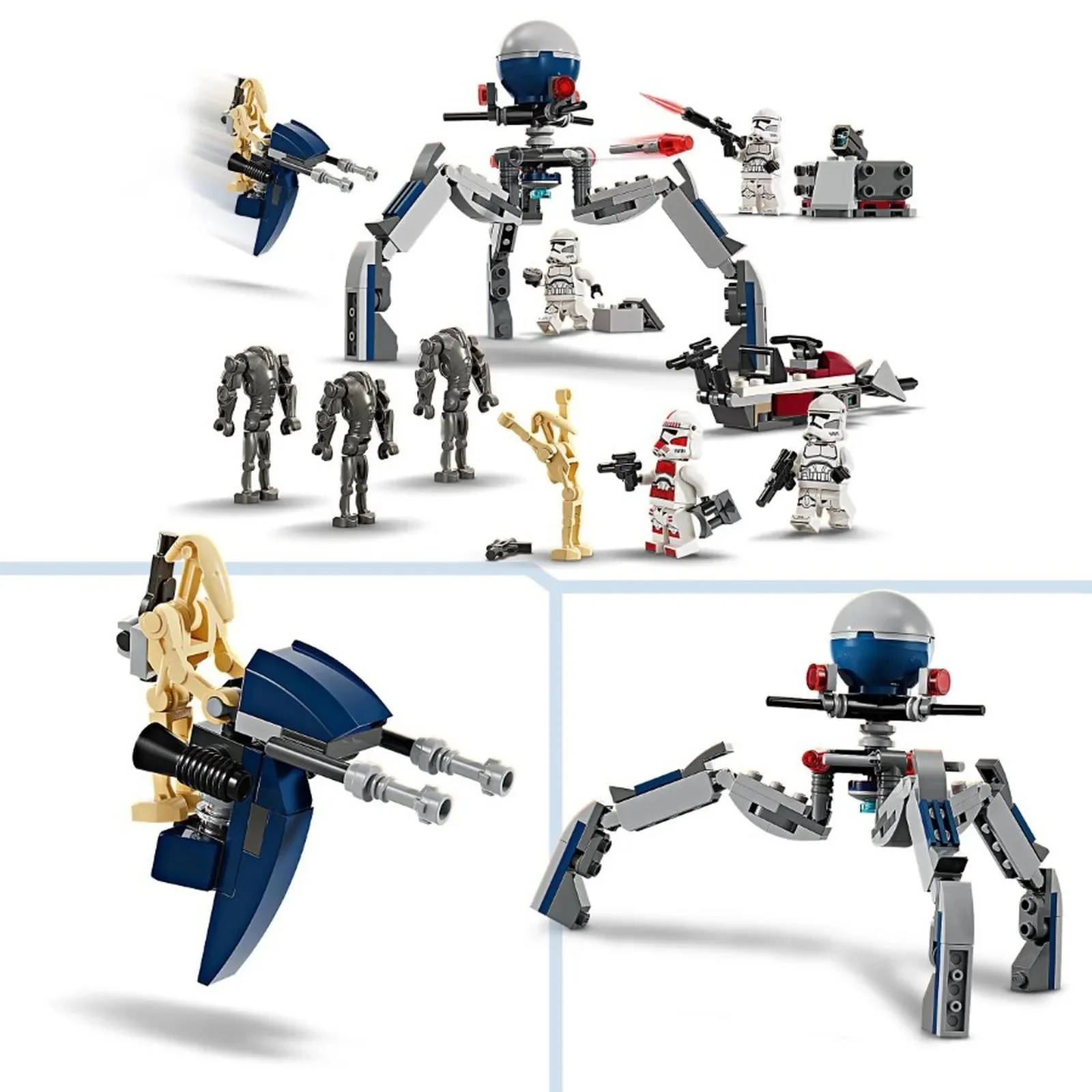 Set de constructie LEGO Star Wars Pachet de lupta Clone Trooper si droid de lupta, 215 el. foto