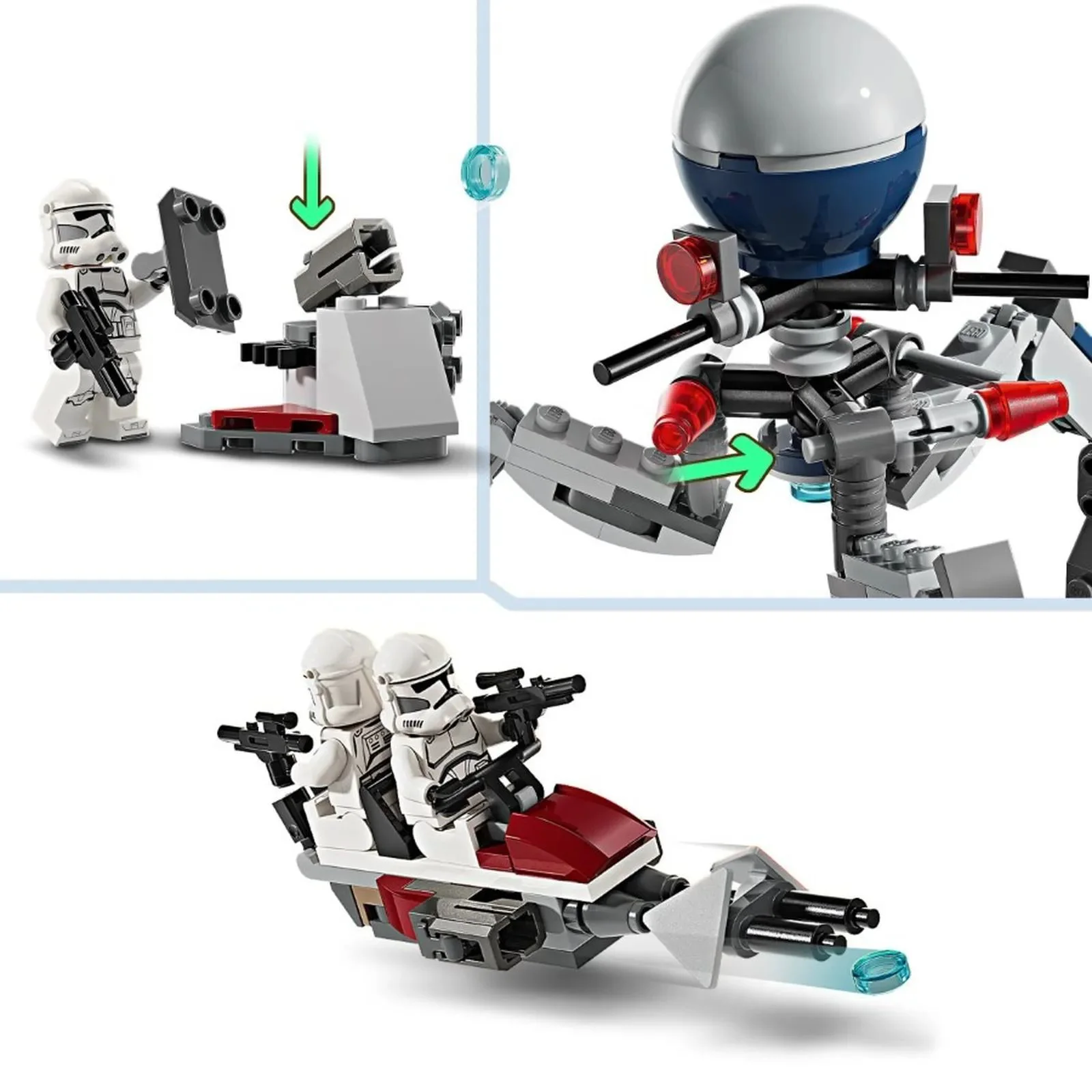 Set de constructie LEGO Star Wars Pachet de lupta Clone Trooper si droid de lupta, 215 el. foto