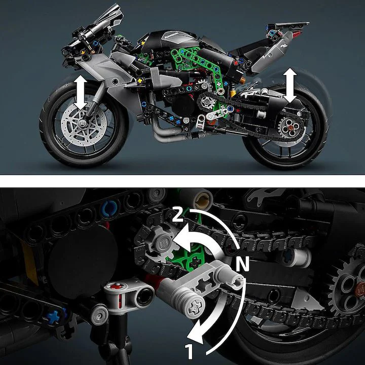 Set de constructie LEGO Technic Motocicleta Kawasaki Ninja H2R, 643 el.