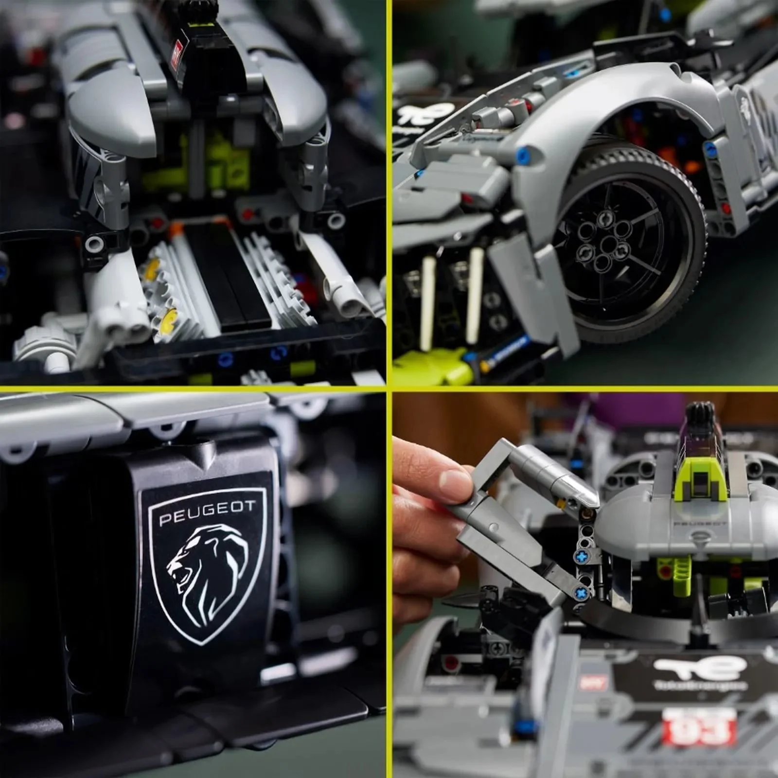 Set de constructie LEGO Technic PEUGEOT 9X8 24H Le Mans Hybrid Hypercar, 1775 el.