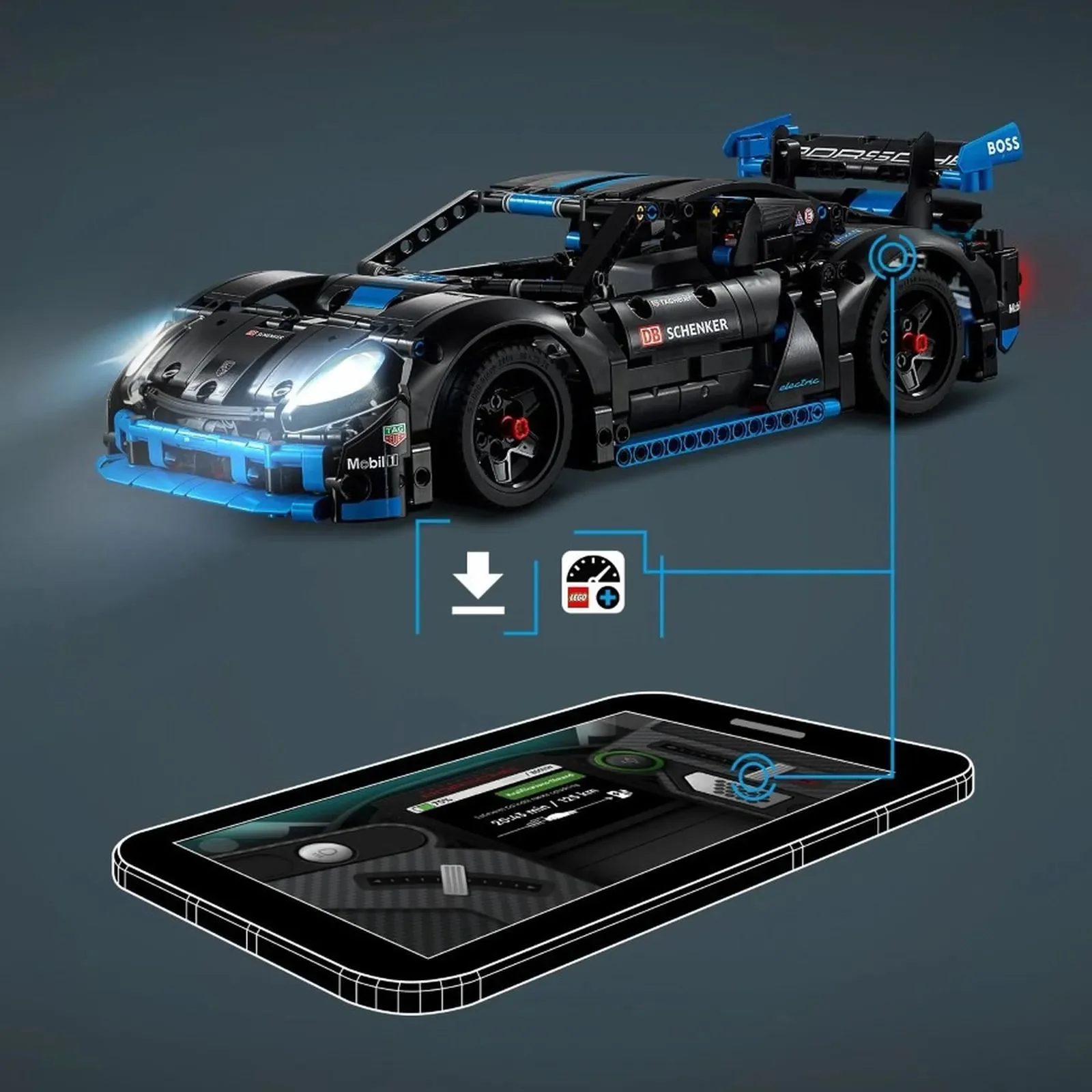 Set de constructie LEGO Technic Masina de curse Porsche GT4 e-Performance, 834 el.