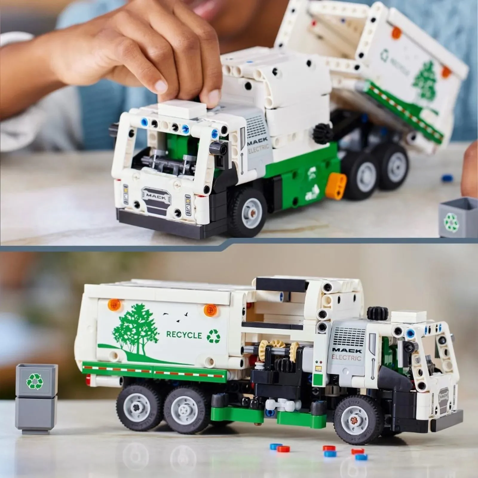 Set de constructie LEGO Technic Autogunoiera Mack LR electric, 503 el. foto