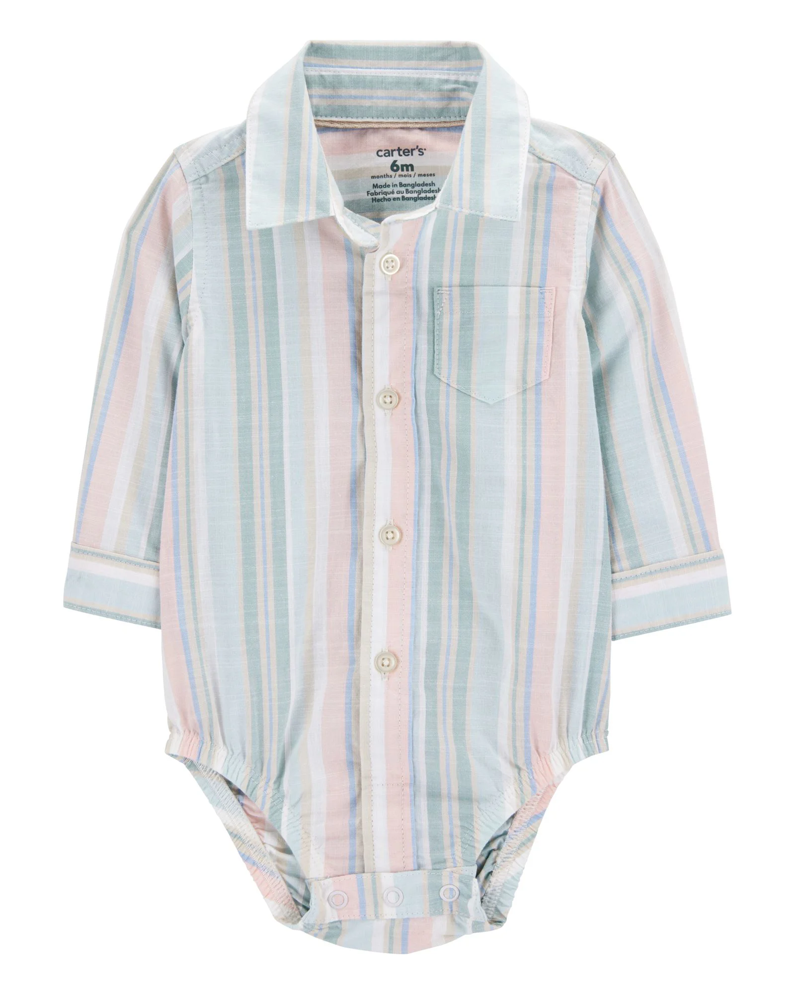 Carter's Set 3 piese Striped Polo - Body tip camasa, pantaloni si bretele