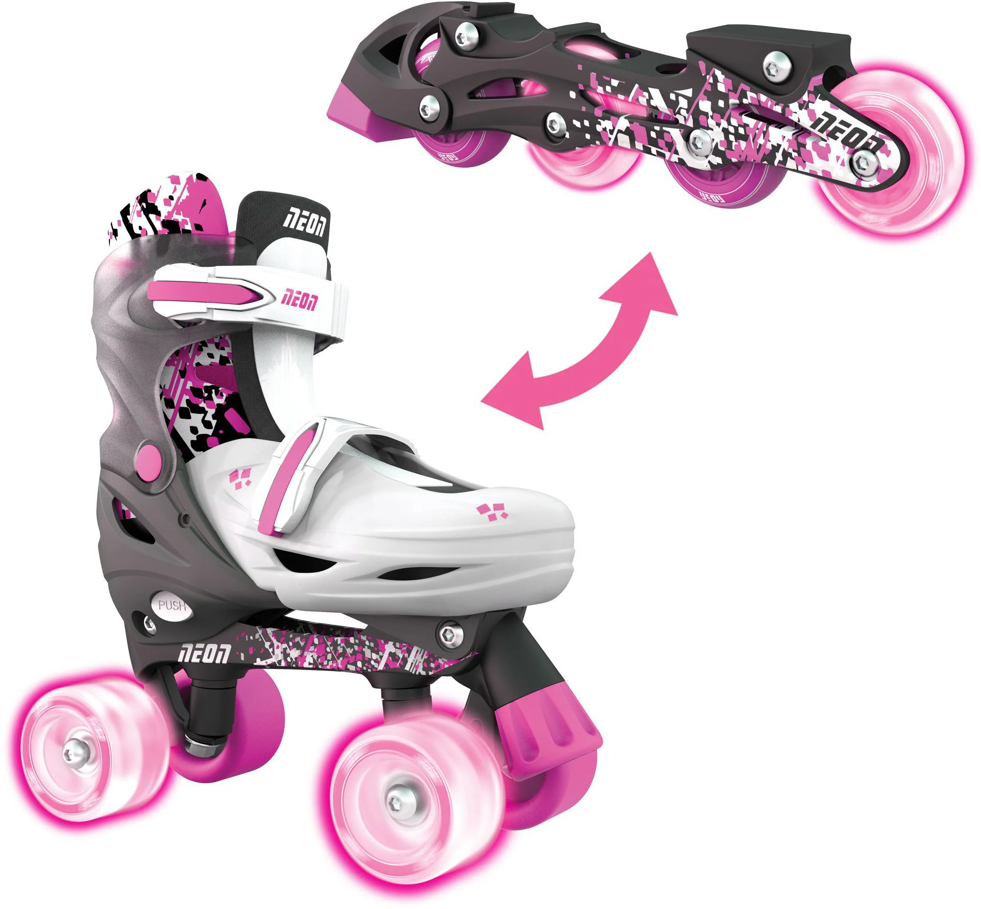 Patine cu rotile Neon Combo, 30-33, Roz
