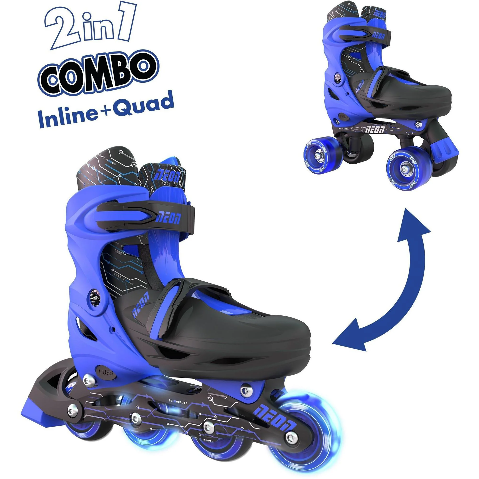 Patine cu rotile Neon Combo, 34-37, Albastru