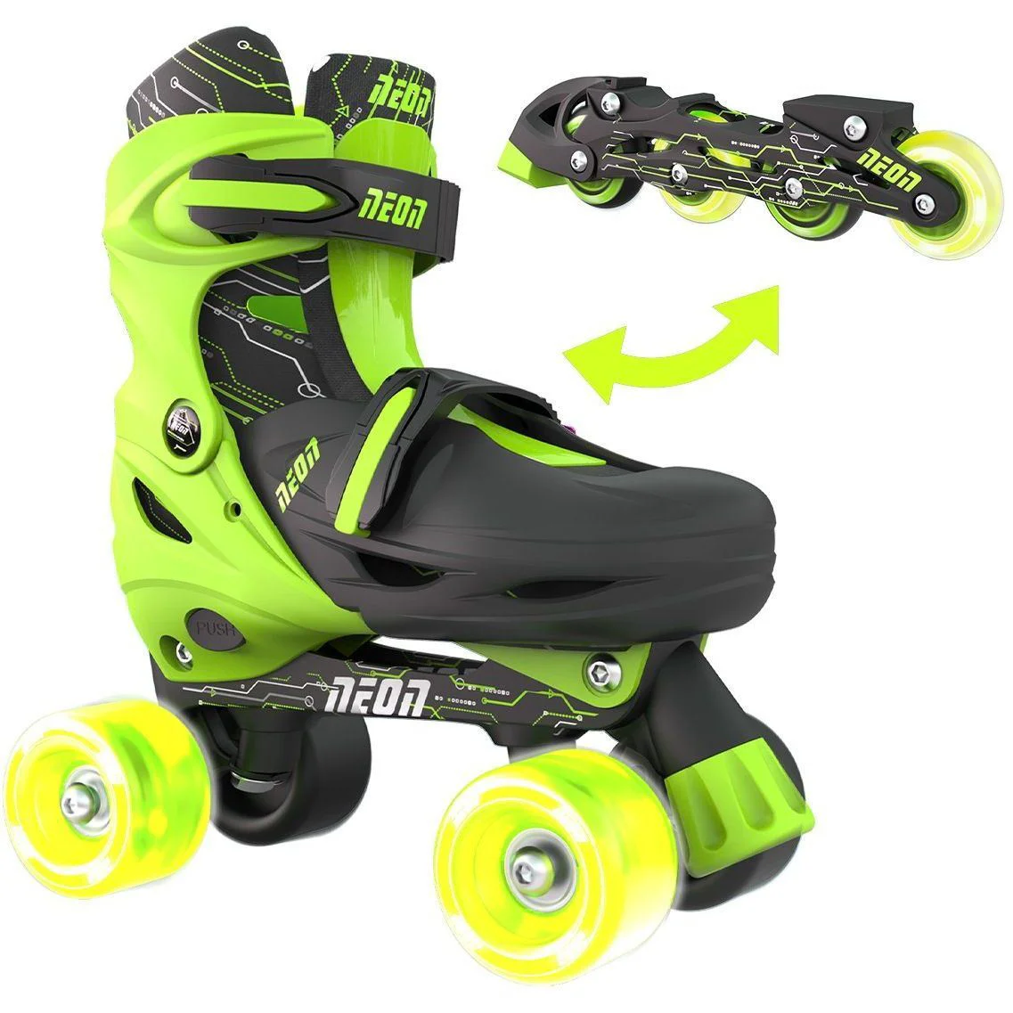 Patine cu rotile Neon Combo, 34-37, Lime