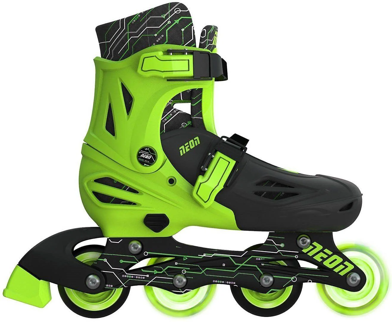Patine cu rotile Neon Inline, 30-33, Verde