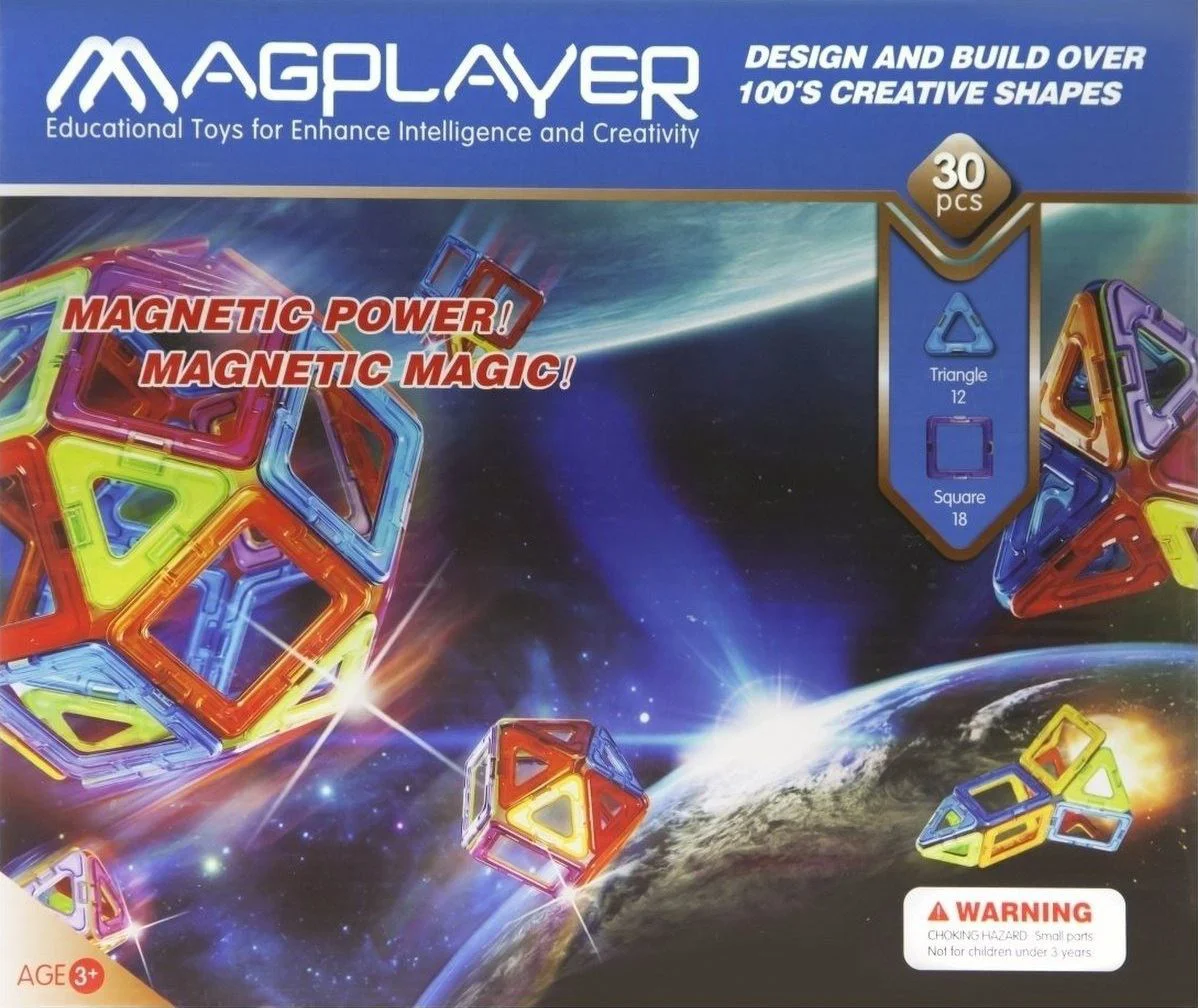 Set de constructie magnetic Magplayer, 30 piese
