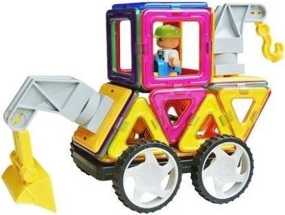 Set de constructie magnetic Magplayer in cutie, 64 piese