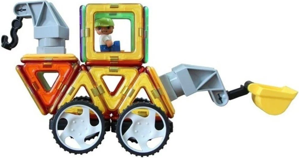 Set de constructie magnetic Magplayer in cutie, 64 piese