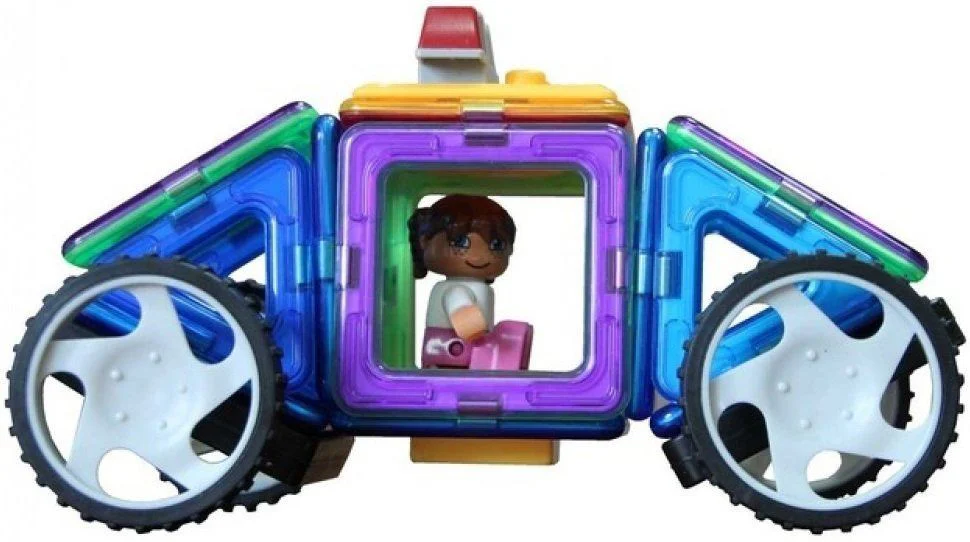 Set de constructie magnetic Magplayer in cutie, 64 piese