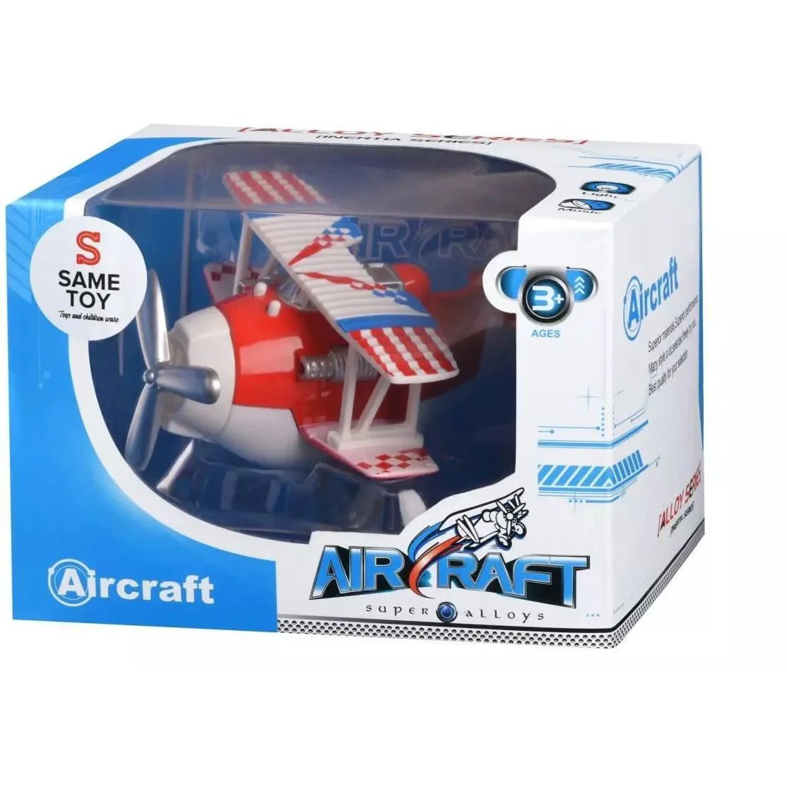 Инерционный самолёт с звуком и светом Same Toy Aircraft Красный