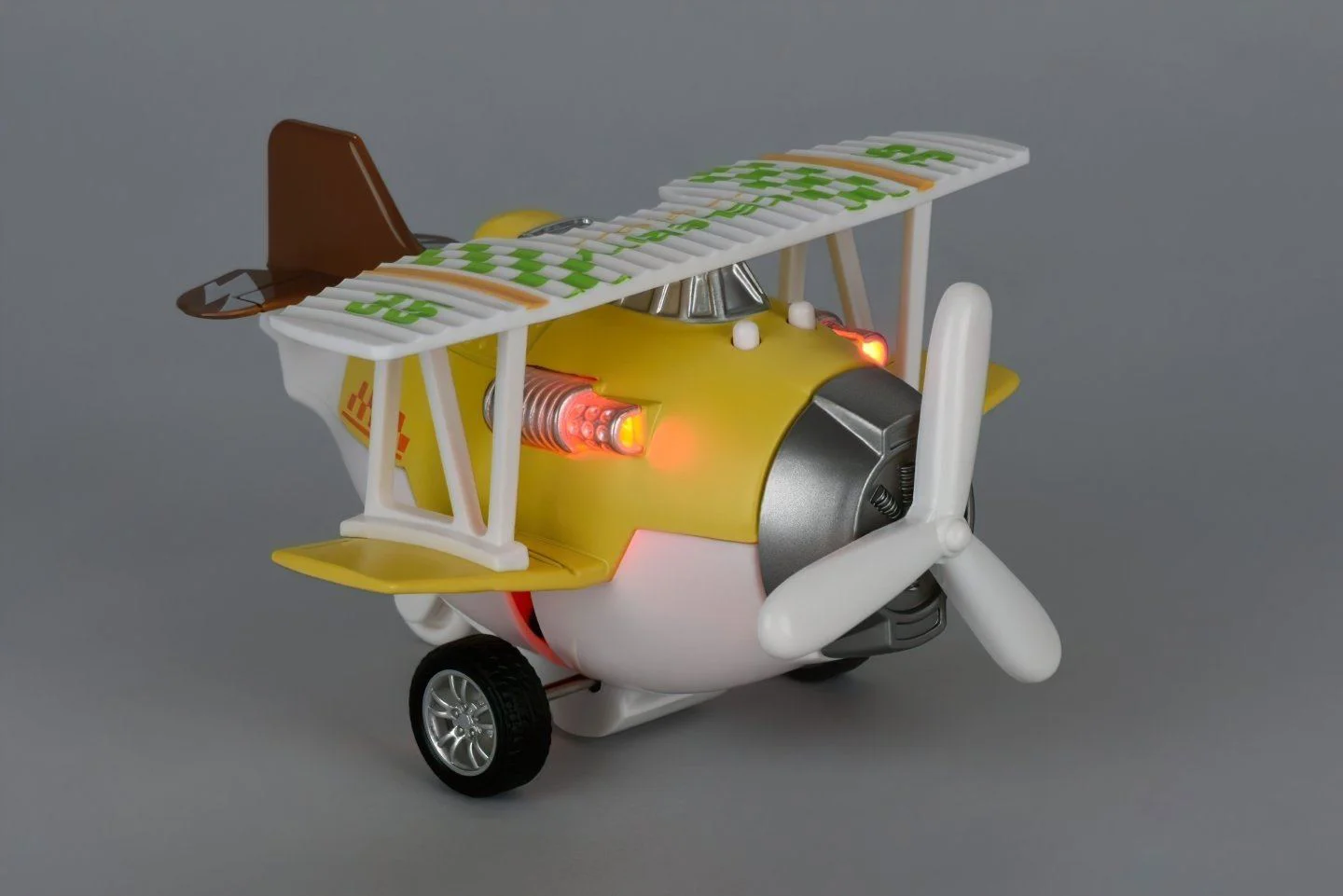 Инерционный самолёт с звуком и светом Same Toy Aircraft Жёлтый
